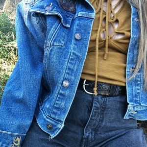 Free People Emmy Lace Up mustard tank stretch sexy